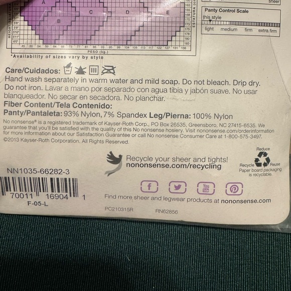 TWO pair of NEW No-Nonsense Ultra Sheer and Great Shapes Panty Hose Size C - Picture 4 of 10